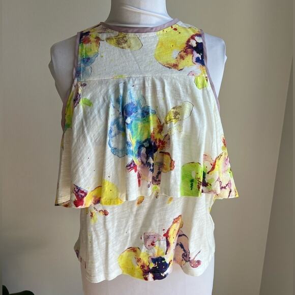 ANTHROPOLOGIE MEADOW RUE CANTARA FLORAL PRINTED TIERED TANK SIZE SMALL - Picture 3 of 8